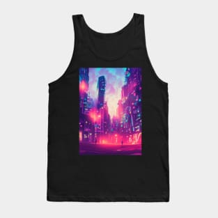 Japan Neon City Lights Tank Top